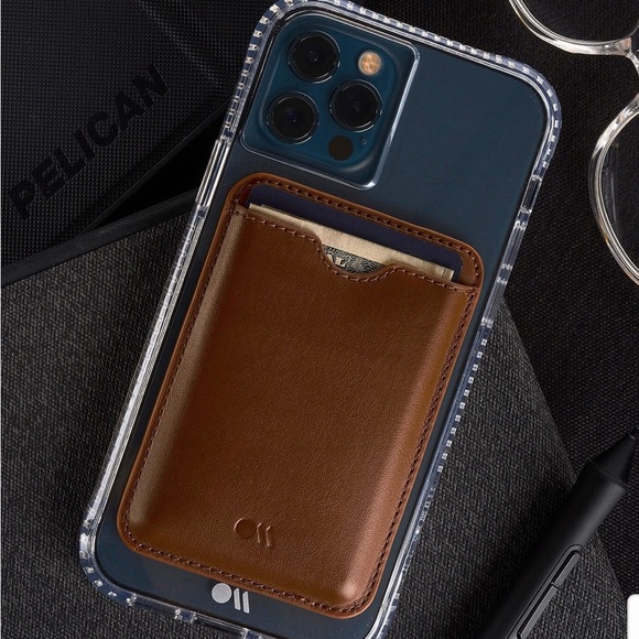 New Cognac Brown MagSafe Wallet MAGSAFE ACCESSORIES Money Credit Cards - Picture 2 of 9